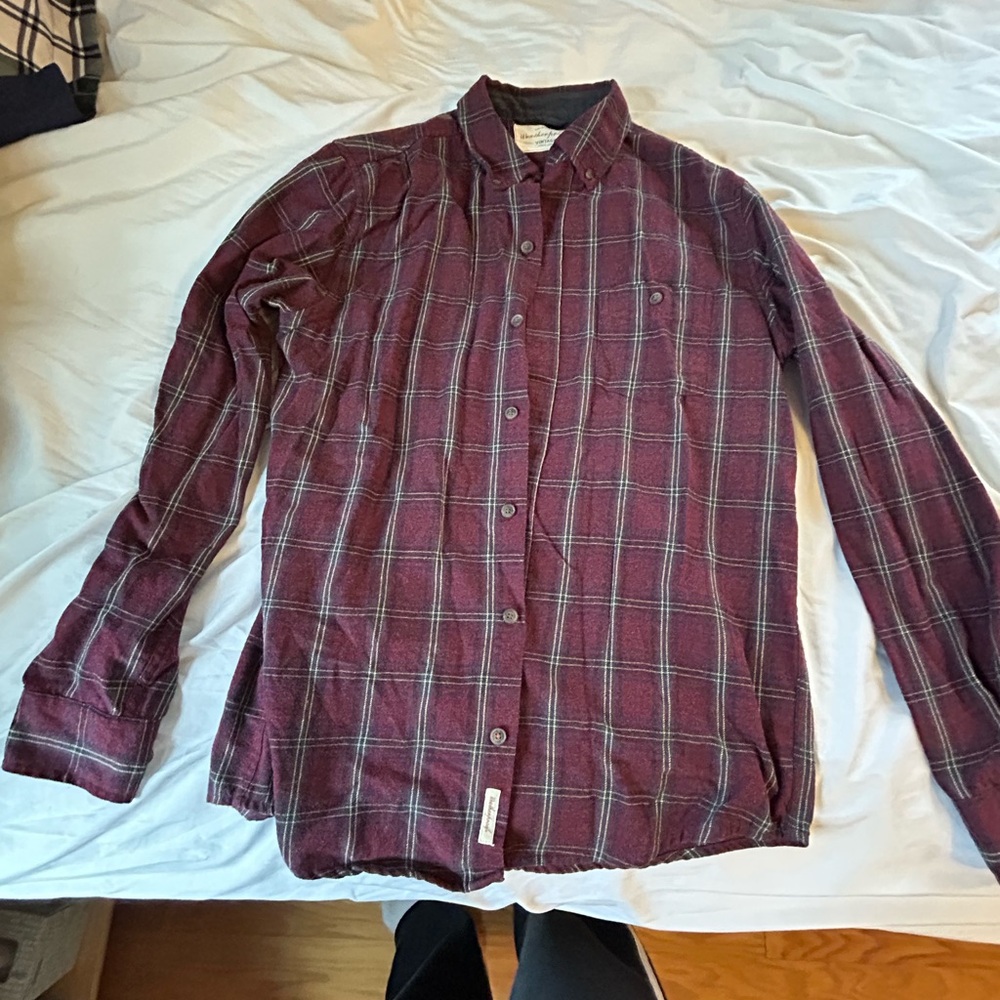 Men's Plaid Shirt - Maroon